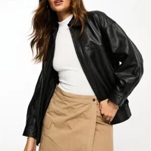 ASOS premium real leather bomber jacket